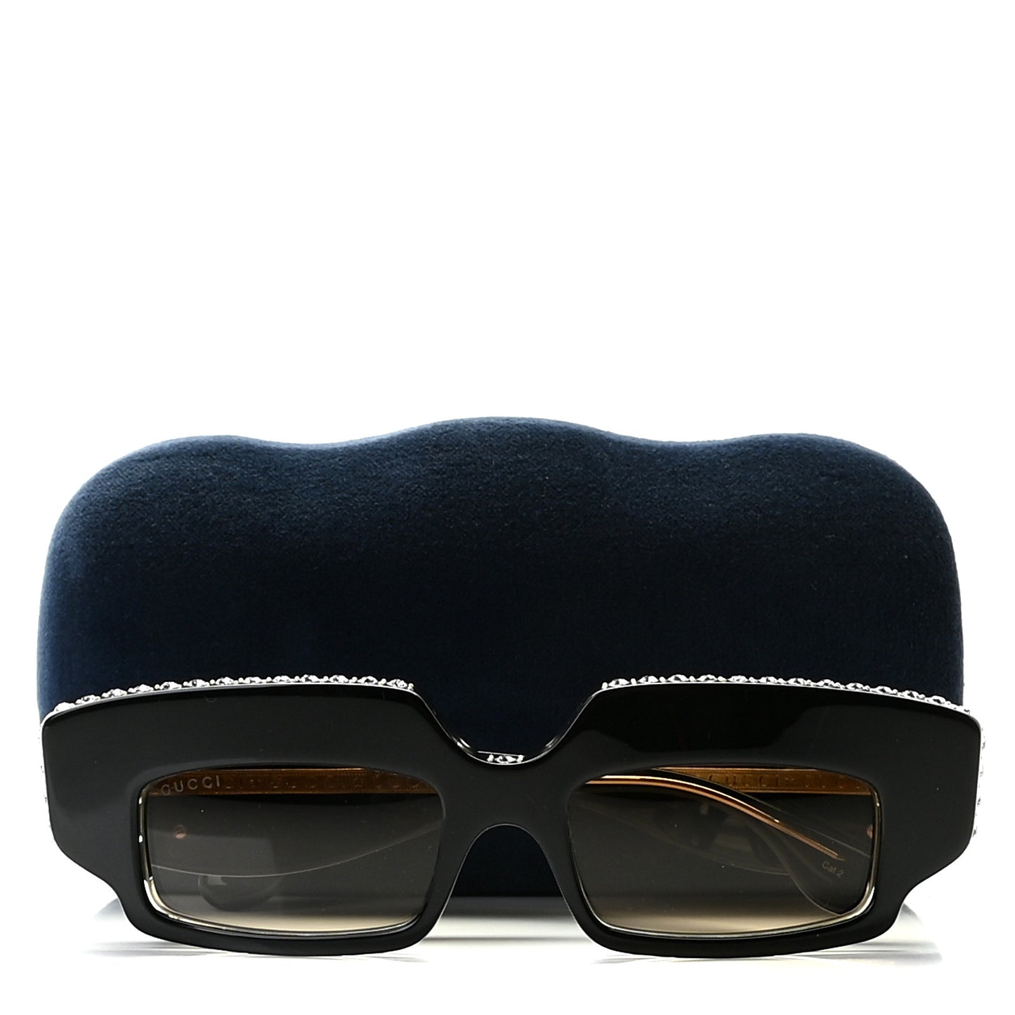 Acetate Crystal Embellished Sunglasses GG0782S Black Gold