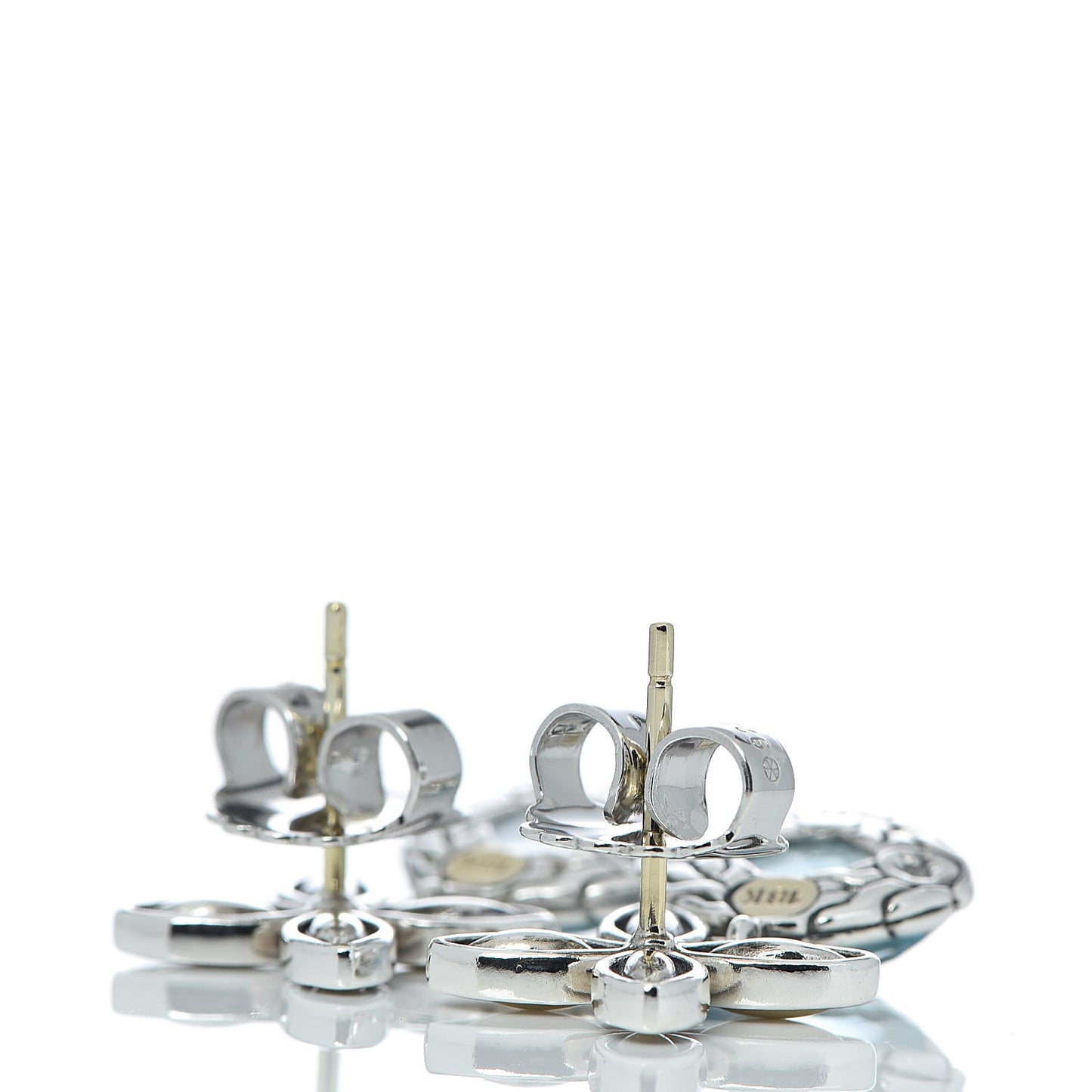 Sterling Silver 18K Yellow Gold Blue Topaz Batu Kawung Drop Earrings