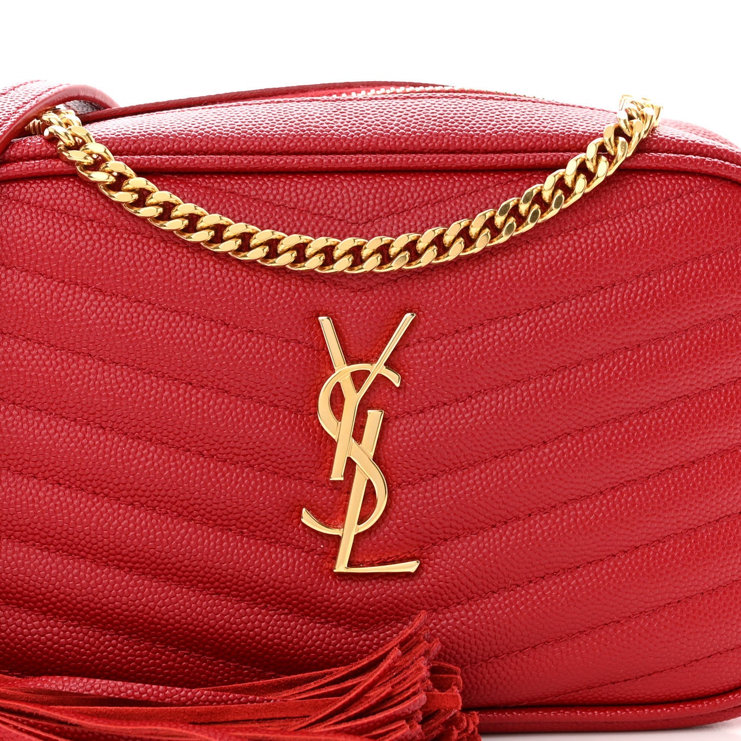 Grain De Poudre Matelasse Monogram Mini Lou Camera Bag Eros Red