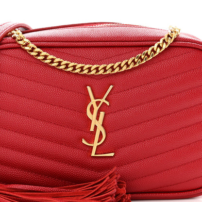 Saint Laurent Grain De Poudre Matelasse Monogram Mini Lou Camera Bag Eros Red 8 of 10