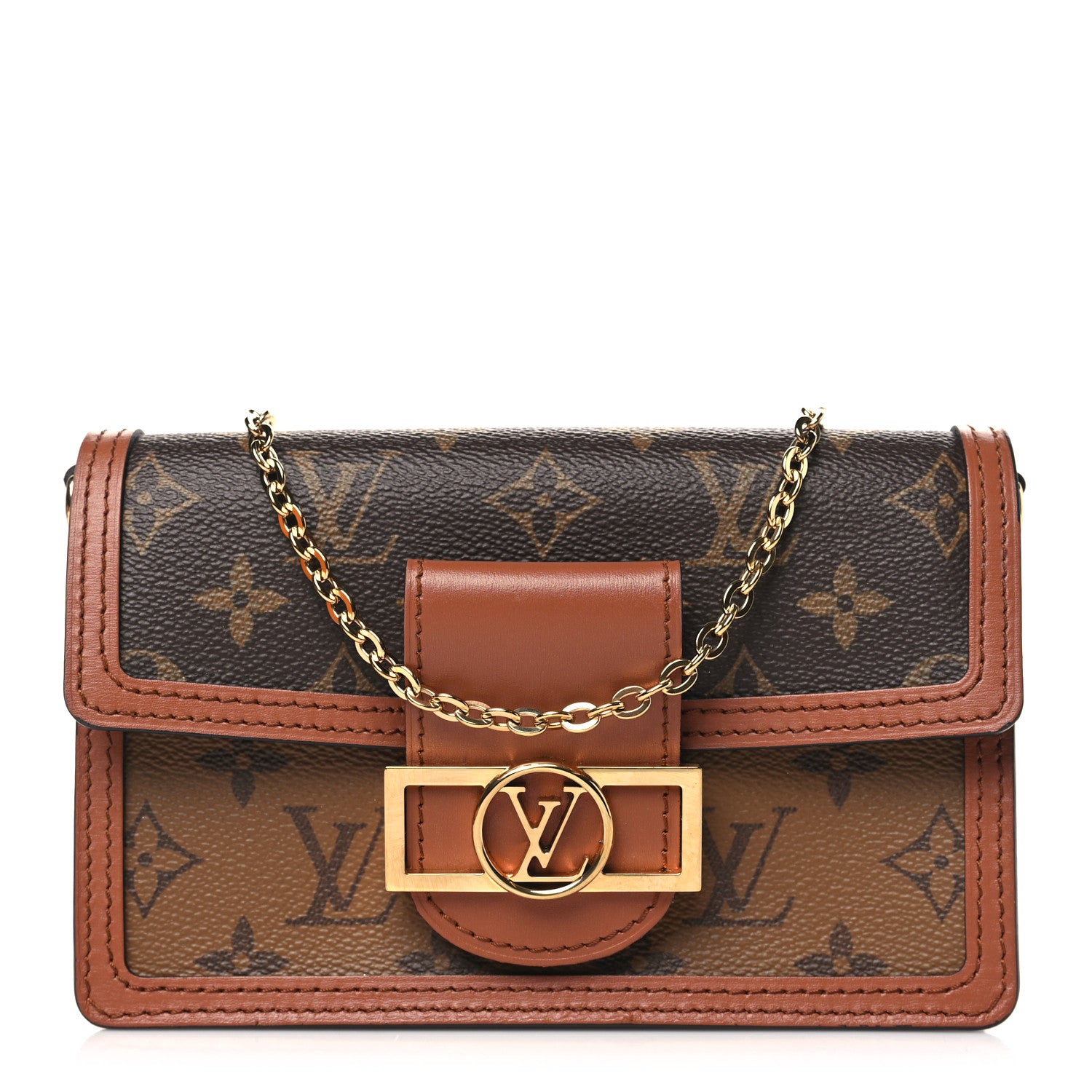 Louis Vuitton Reverse Monogram Dauphine Chain Wallet 1 of 10