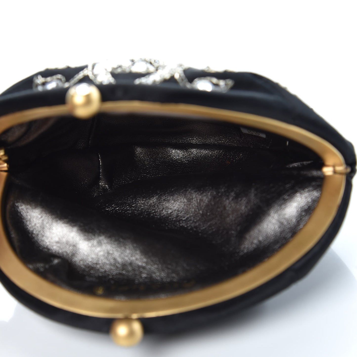Satin Crystal Evening Wristlet Clutch Black