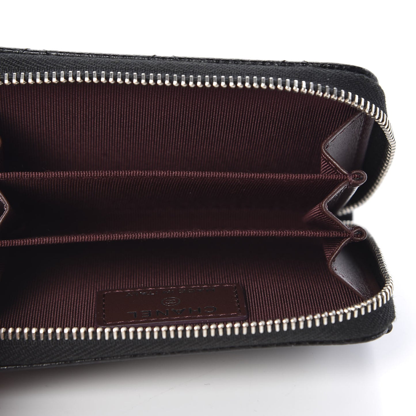 Caviar Quilted Zip Coin Purse Black