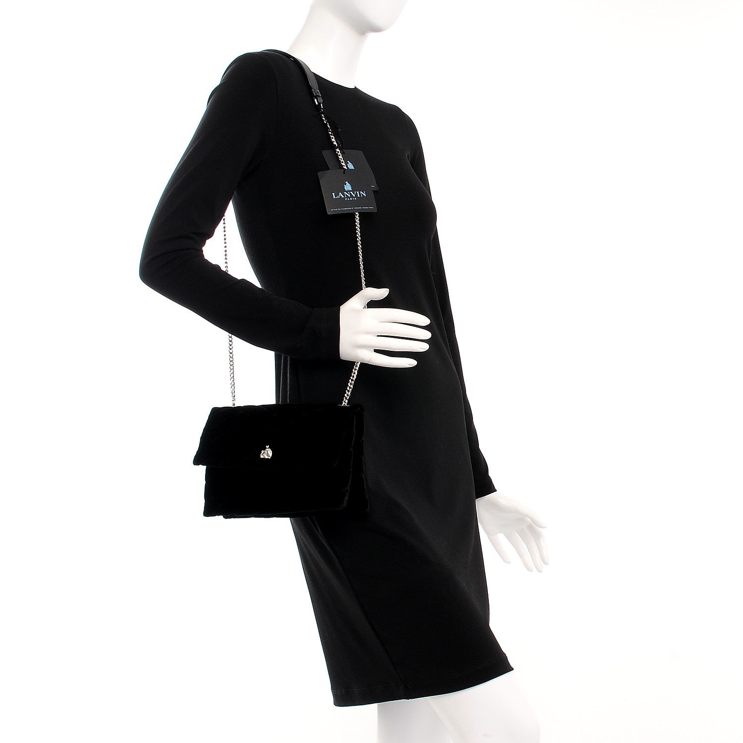 Lanvin Velvet Mini Sugar Flap Shoulder Bag Black 2 of 6