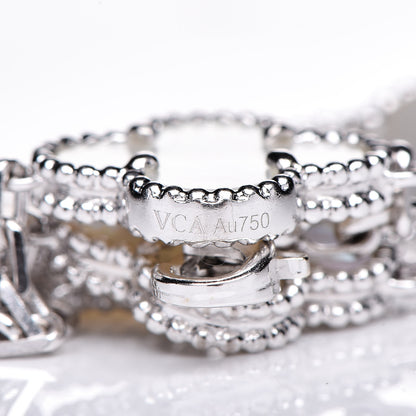 Van Cleef & Arpels 18K White Gold Mother of Pearl 5 Motifs Vintage Alhambra Bracelet 4 of 5