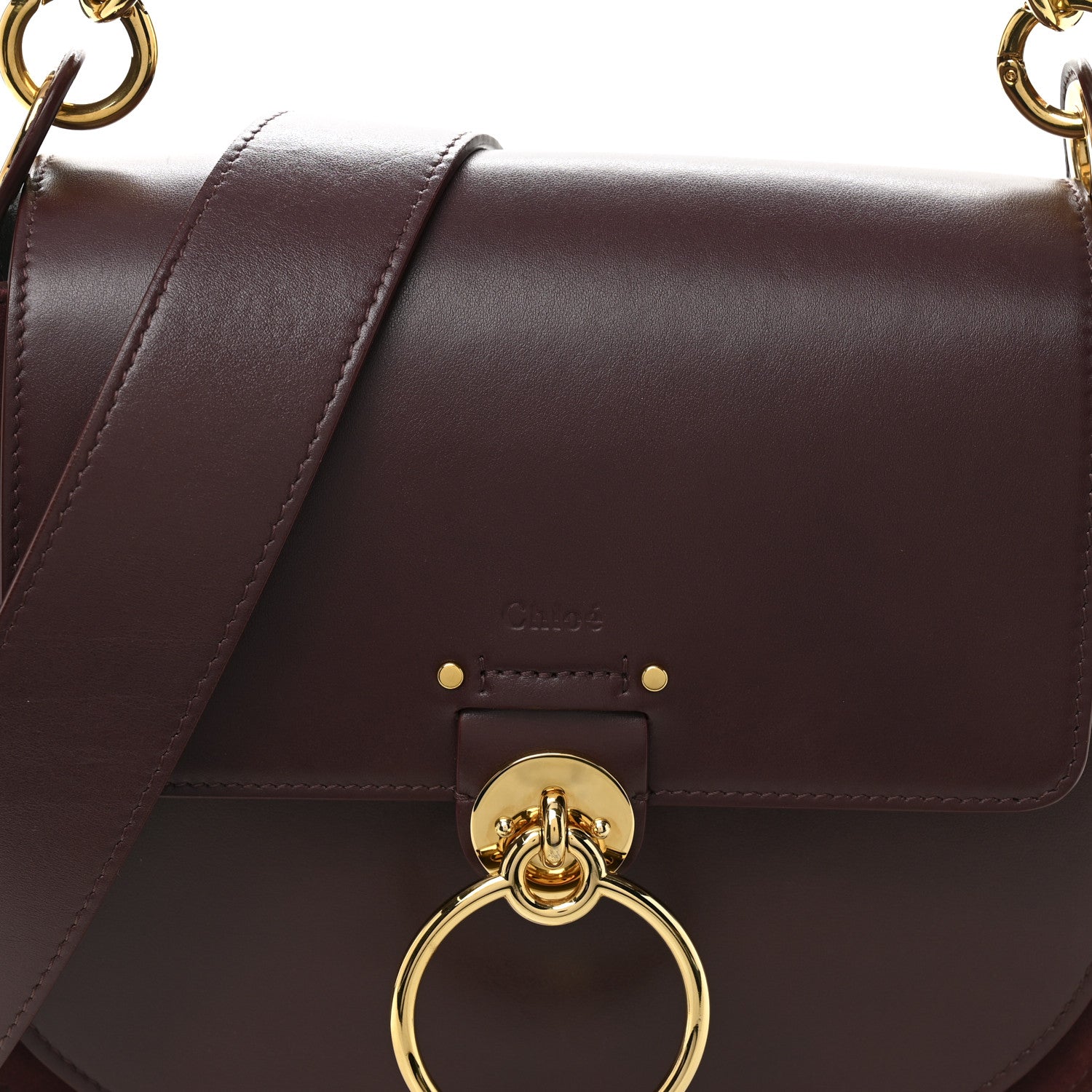 Chloe Calfskin Large Tess Bag Burnt Brown 7 of 9