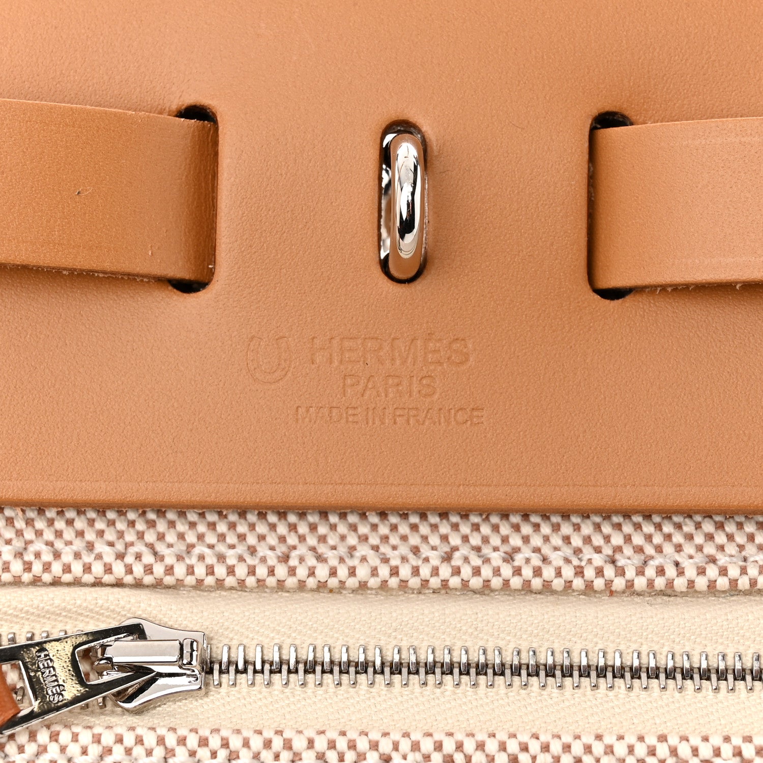 Hermes Vache Hunter Toile H Brides de Gala Herbag Zip Retourne 31 PM Natural 7 of 11