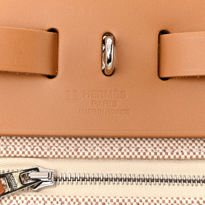 Hermes Vache Hunter Toile H Brides de Gala Herbag Zip Retourne 31 PM Natural 7 of 11