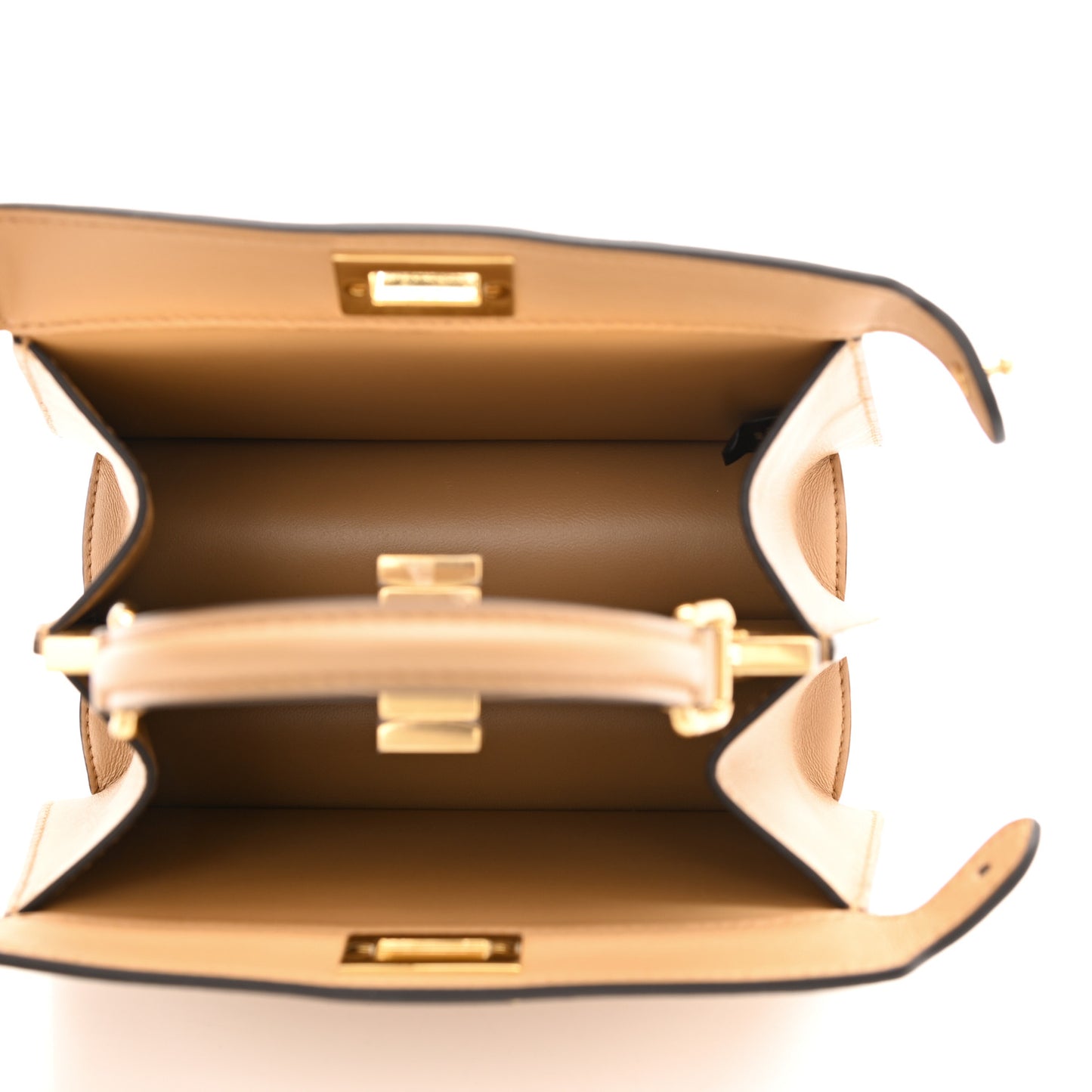 Shiny Nappa Petite Peekaboo I SEE U Satchel Miele Scuro