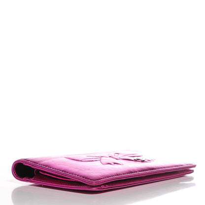 Chanel Metallic Calfskin Bow Yen Wallet Pink 4 of 8