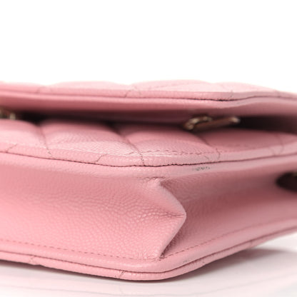 Chanel Caviar Quilted Wallet On Chain WOC Light Pink 10 of 10