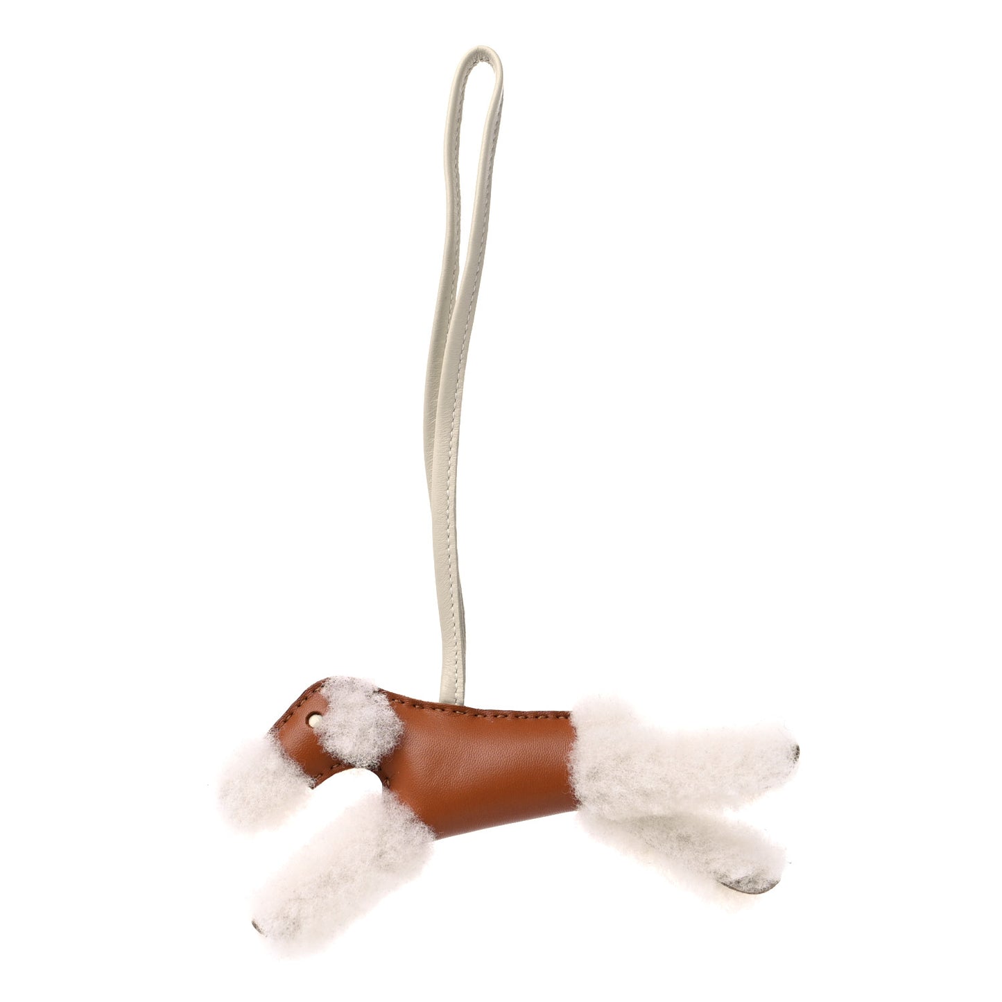 Milo Lambskin Shearling Budy Charm Gold Craie