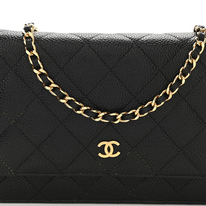 Chanel Caviar Quilted Wallet On Chain WOC Black 9 of 12