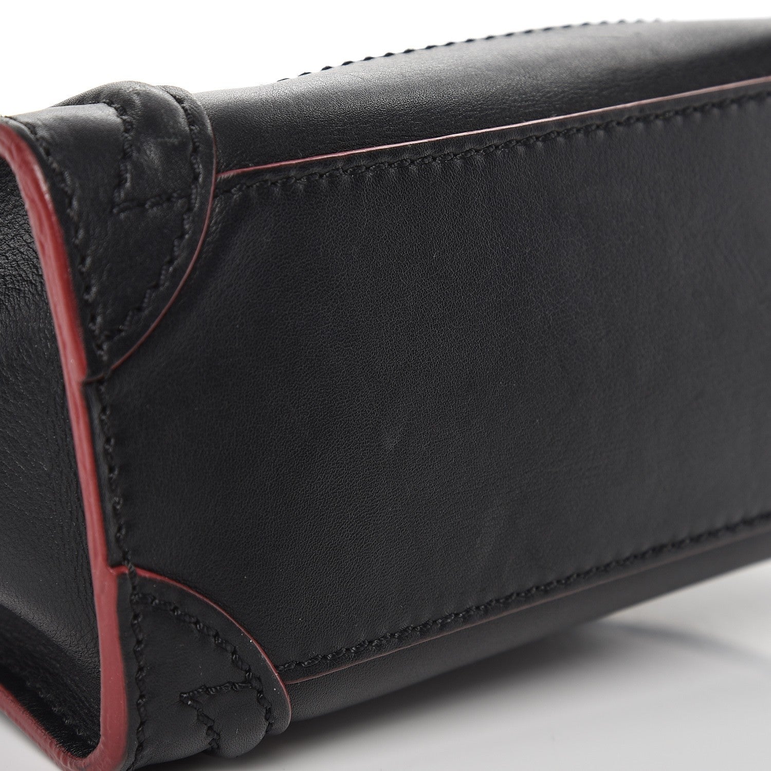 Celine Smooth Calfskin Nano Luggage Black Red 13 of 13