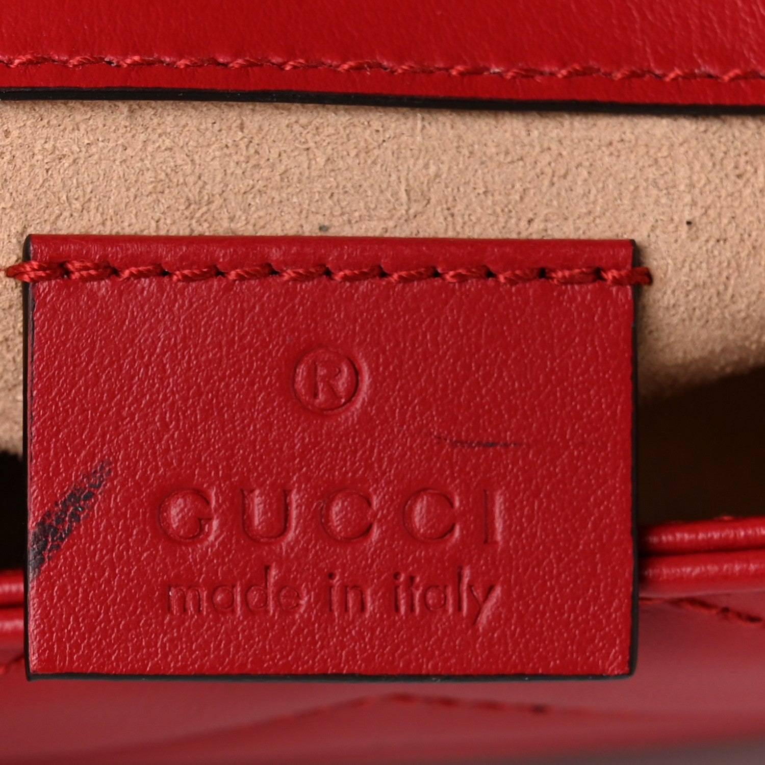 Gucci Calfskin Matelasse Super Mini GG Marmont Shoulder Bag Hibiscus Red 6 of 11