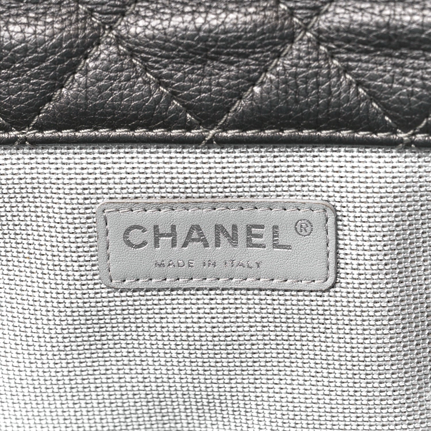Chanel Metallic Calfskin Quilted Small XXL Travel Flap Bag Dark Silver 6 of 12