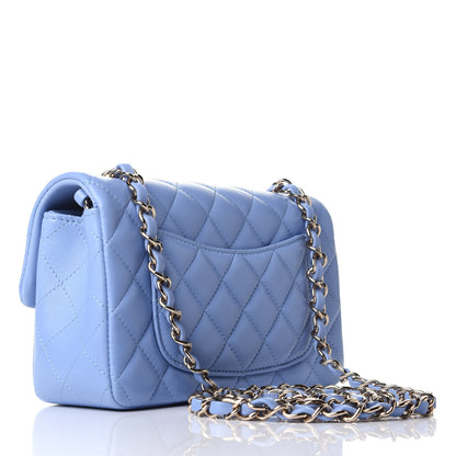 Chanel Lambskin Quilted Mini Rectangular Flap Light Blue 2 of 10