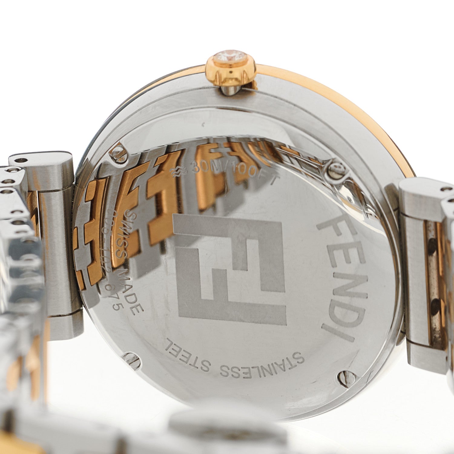Fendi Stainless Steel Diamond Bezel Black Mother of Pearl 29mm Fendi Forever Quartz Watch 4 of 5