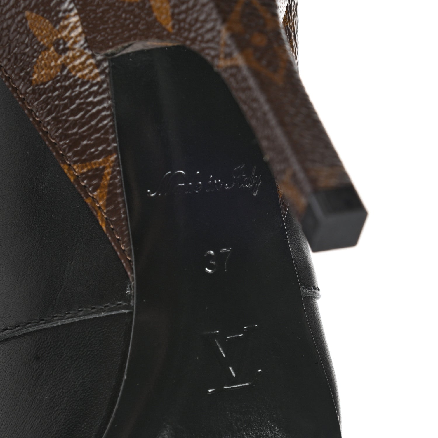 Louis Vuitton Calfskin Monogram Janet Ankle Boots 37 Black 6 of 12