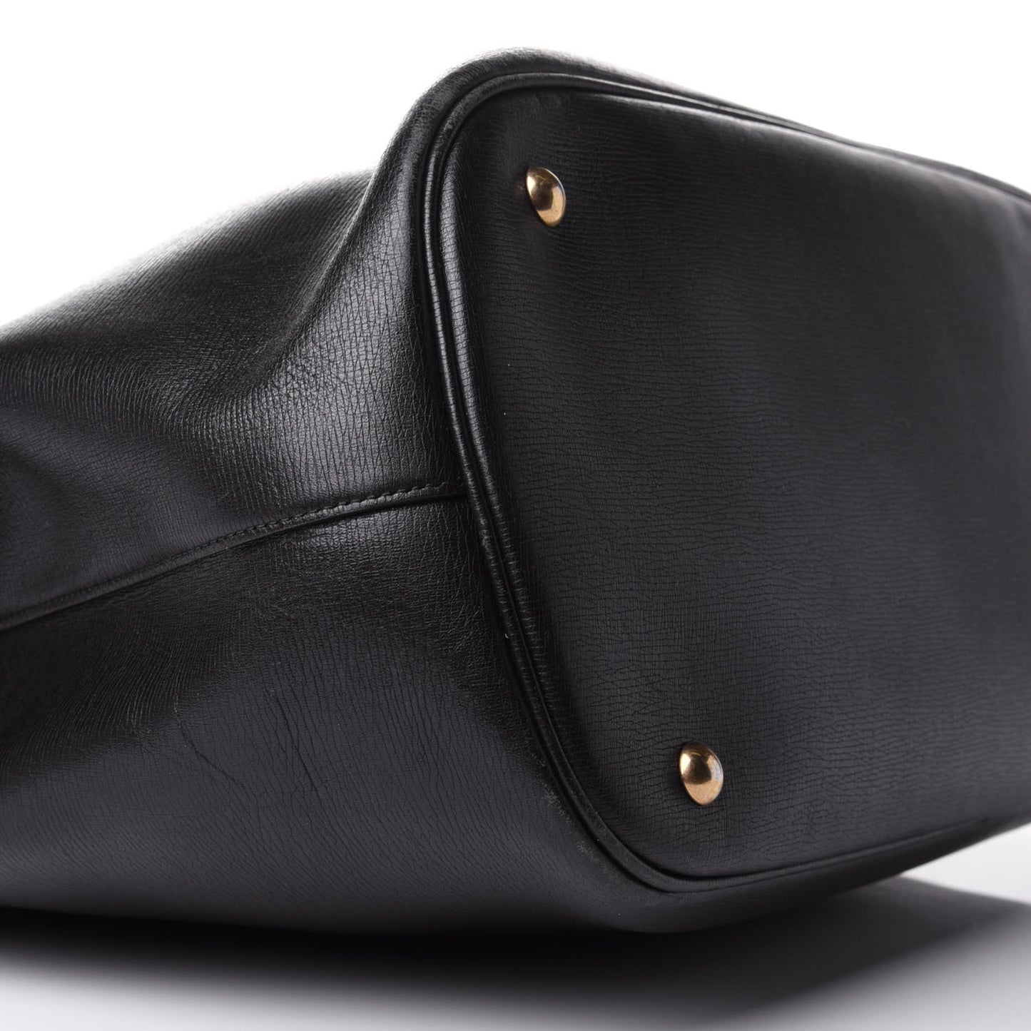 Textured Calfskin Large Bright Bit Tote Black