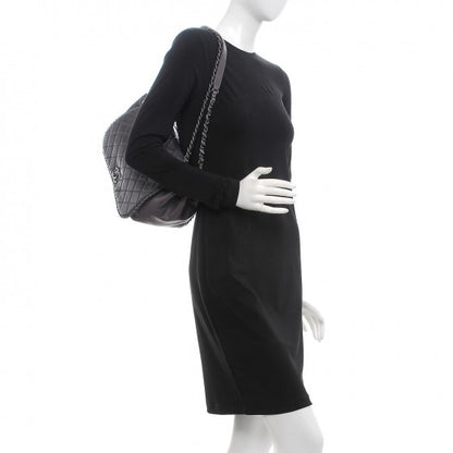 Chanel Calfskin Quilted Large CC Enchained Accordion Flap Grey 3 of 9