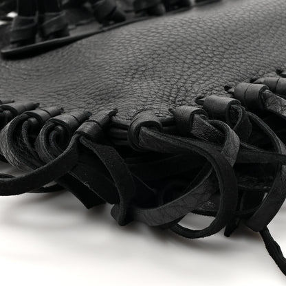 Valentino Garavani Calfskin Rockee Fringe Clutch Black 9 of 9