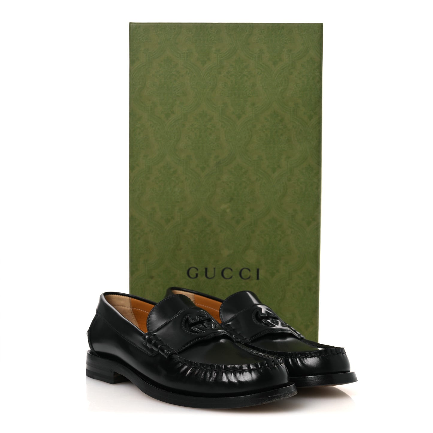 Millennial Ribot Cut Out Interlocking G Loafers 38 Black