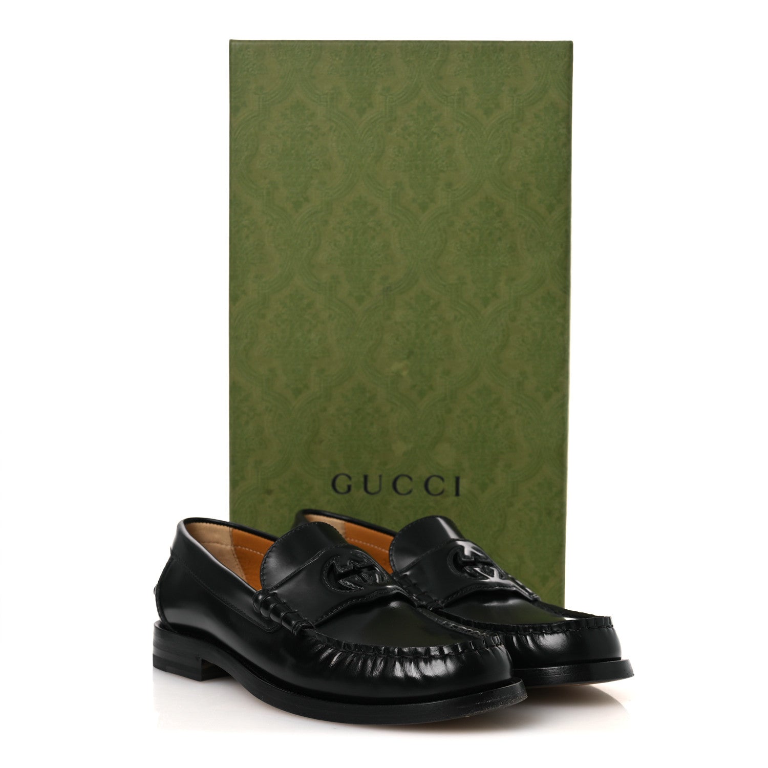 Gucci Millennial Ribot Cut Out Interlocking G Loafers 38 Black 12 of 12