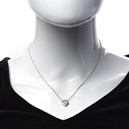 Van Cleef & Arpels 18K White Gold Gray Mother of Pearl Pure Alhambra Pendant Necklace 2 of 6