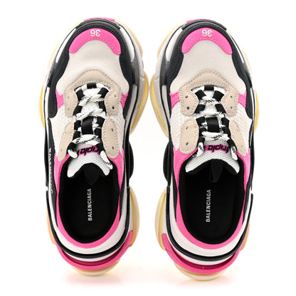 Balenciaga Fabric Mesh Womens Triple S Mule Sneakers 36 White Pink Black 5 of 11