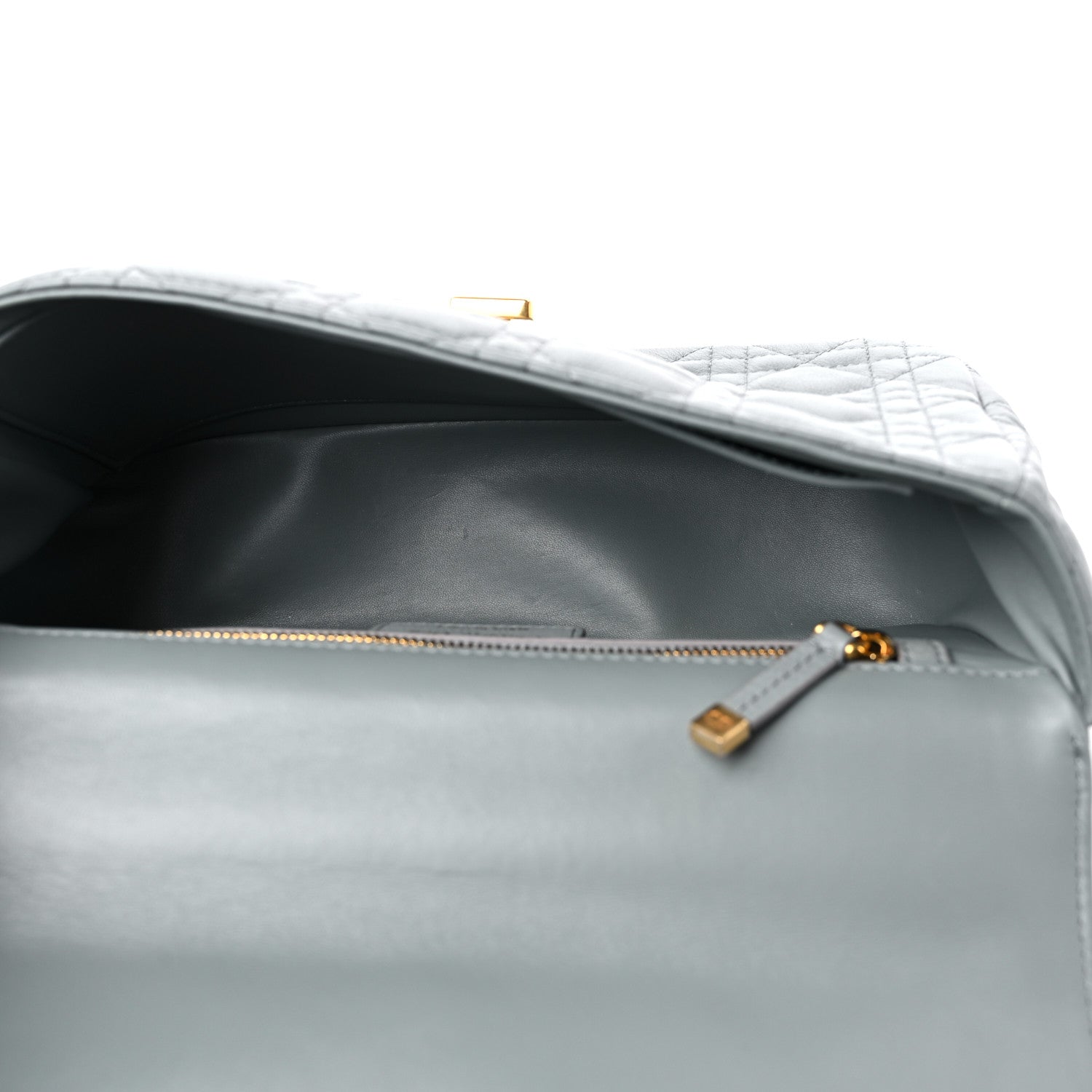 Christian Dior Supple Calfskin Cannage Medium Caro Bag Ethereal Grey 5 of 11