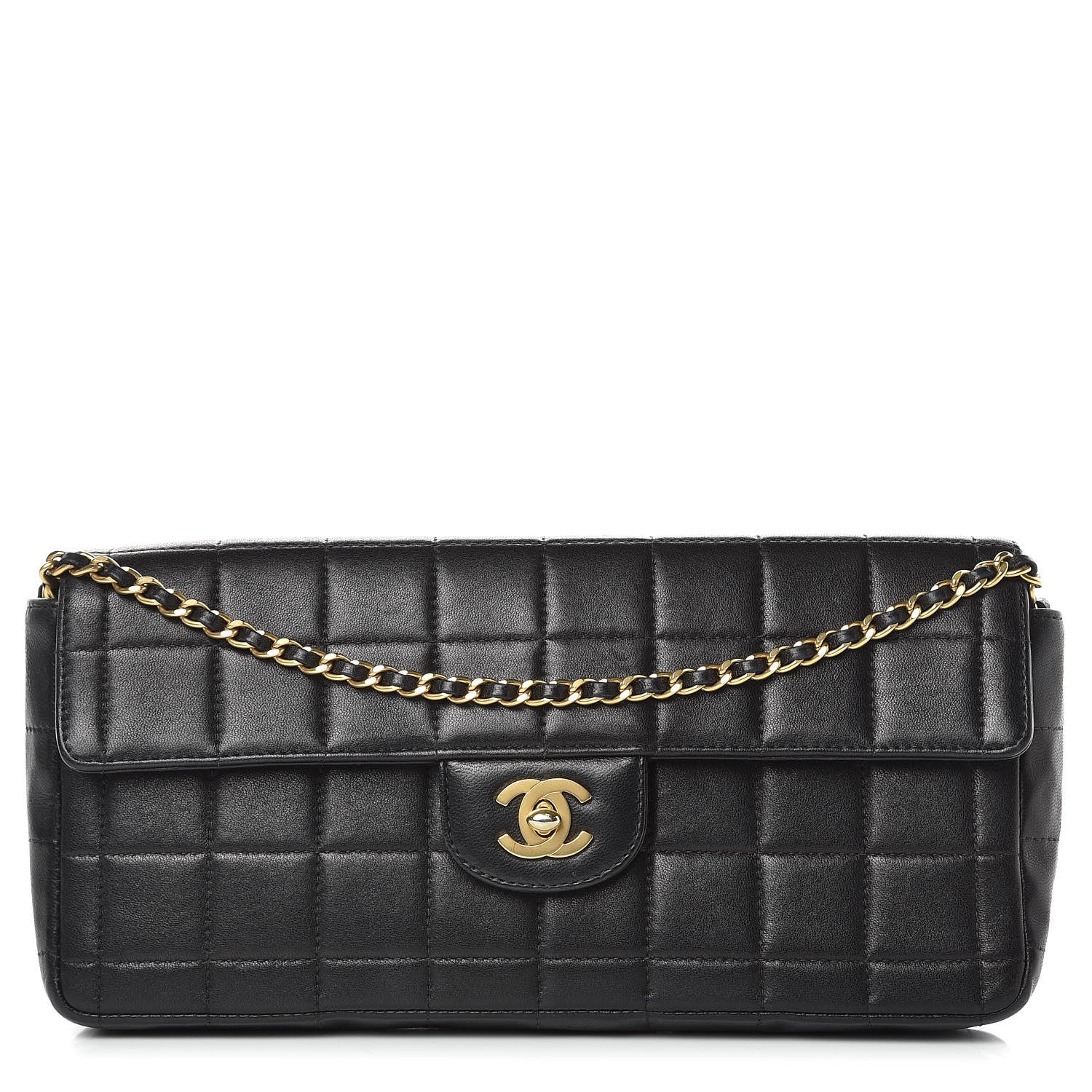 Chanel Lambskin East West Chocolate Bar Flap Black 1 of 15