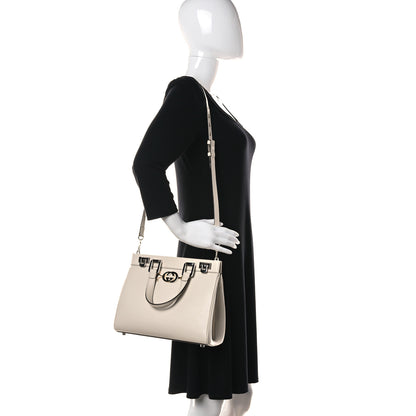Gucci Grainy Calfskin Small Zumi Top Handle Bag Mystic White 2 of 10