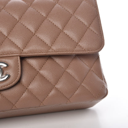 Chanel Caviar Quilted Medium Double Flap Dark Beige 12 of 13
