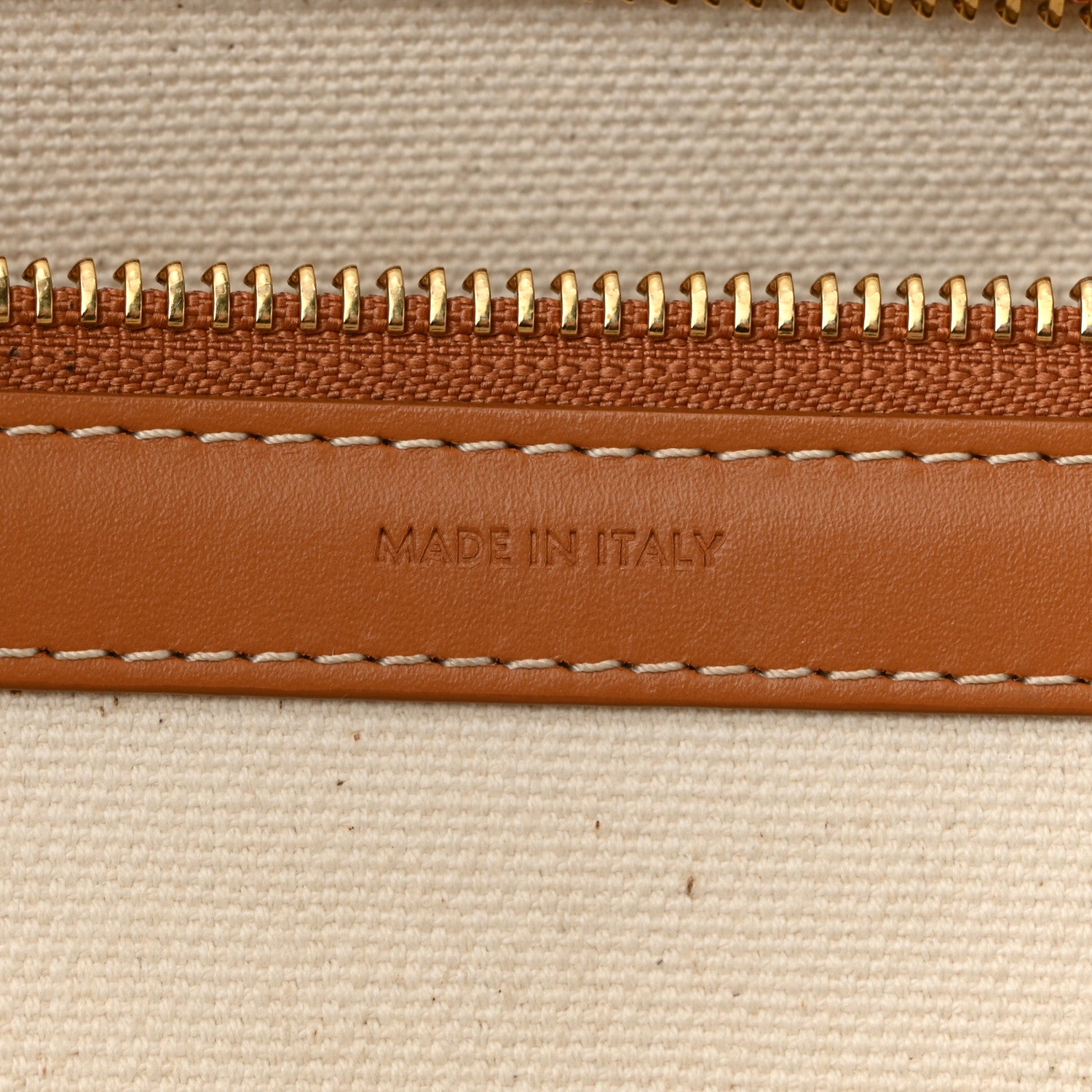 Celine Canvas Calfskin Logo Print Small Horizontal Cabas Natural Tan 8 of 12