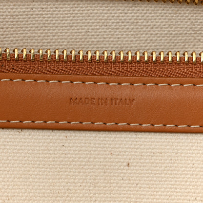 Celine Canvas Calfskin Logo Print Small Horizontal Cabas Natural Tan 8 of 12