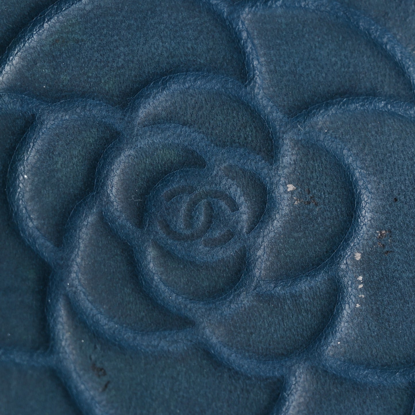 Lambskin Round Camellia CC Coin Purse Navy