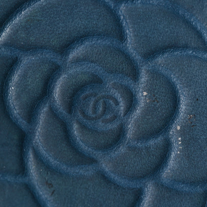 Chanel Lambskin Round Camellia CC Coin Purse Navy 9 of 13
