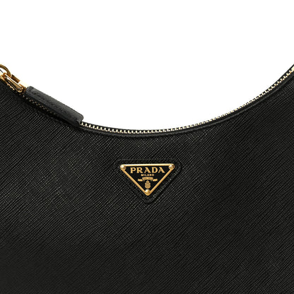 Prada Saffiano Lux Mini Re-Edition Shoulder Bag Black 8 of 10