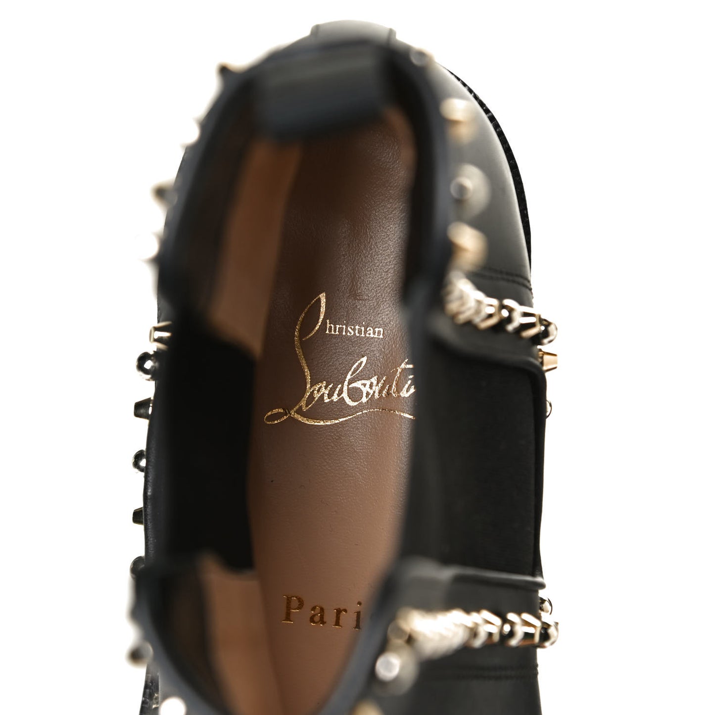 Calfskin Studded Chasse A Clou Flat Chelsea Boots 41 Black