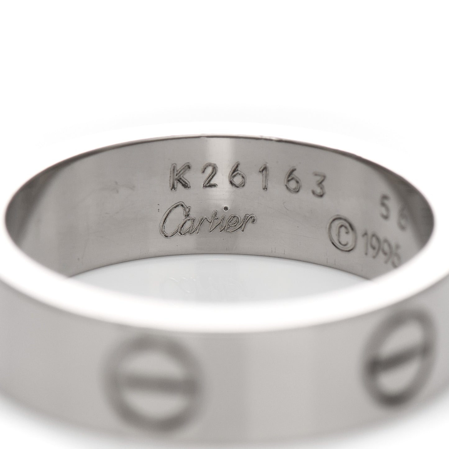 18K White Gold 5.5mm LOVE Ring 56 7.5