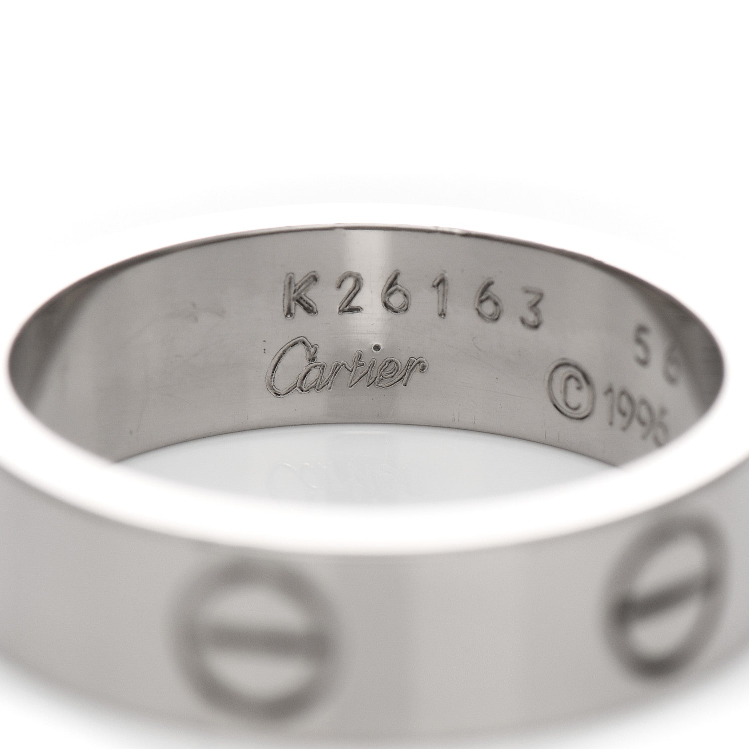 Cartier 18K White Gold 5.5mm LOVE Ring 56 7.5 4 of 6