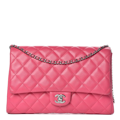 Chanel Lambskin Quilted Clutch With Chain Flap Pink 1 of 18