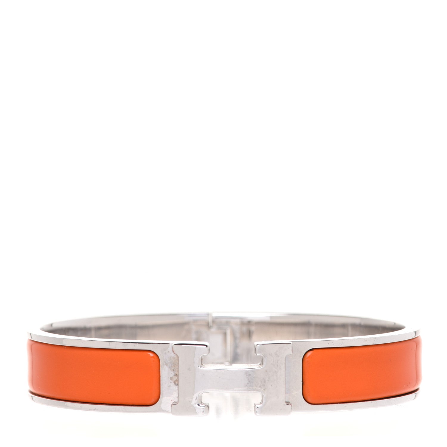 Hermes Enamel Narrow Clic Clac H Bracelet GM Orange 1 of 6