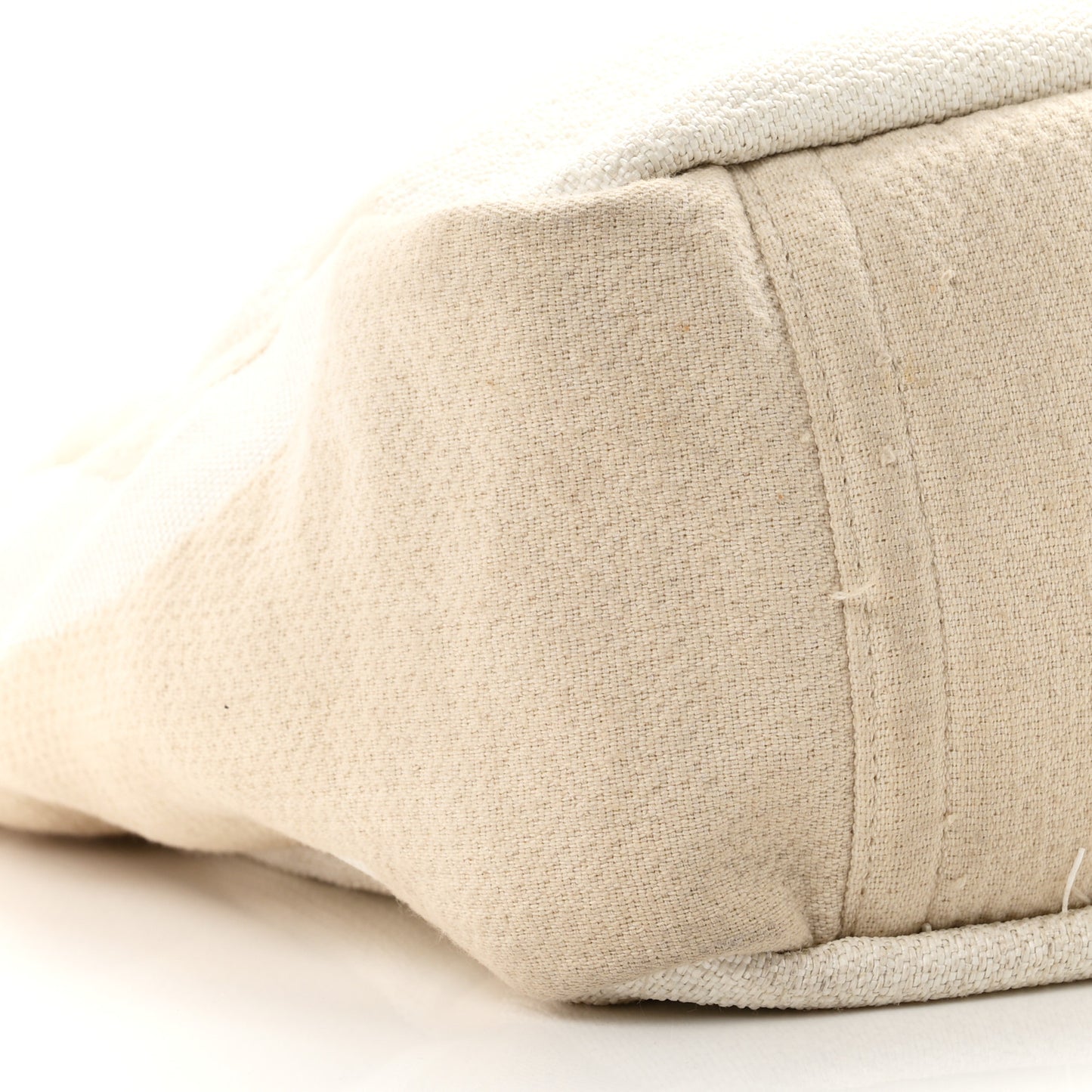 Canvas Large Shopping Tote White Beige