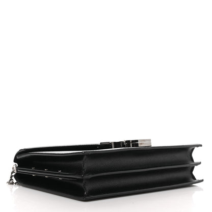 Saint Laurent Grain De Poudre Monogram Cassandra Clasp Bag Black 4 of 9