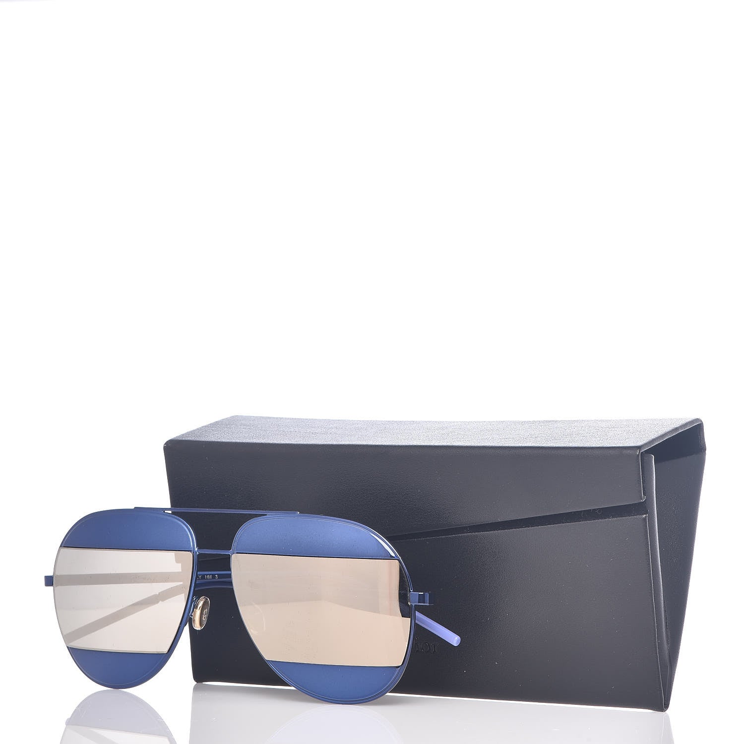 Christian Dior Split 1 Aviator Sunglasses Blue Silver 7 of 7