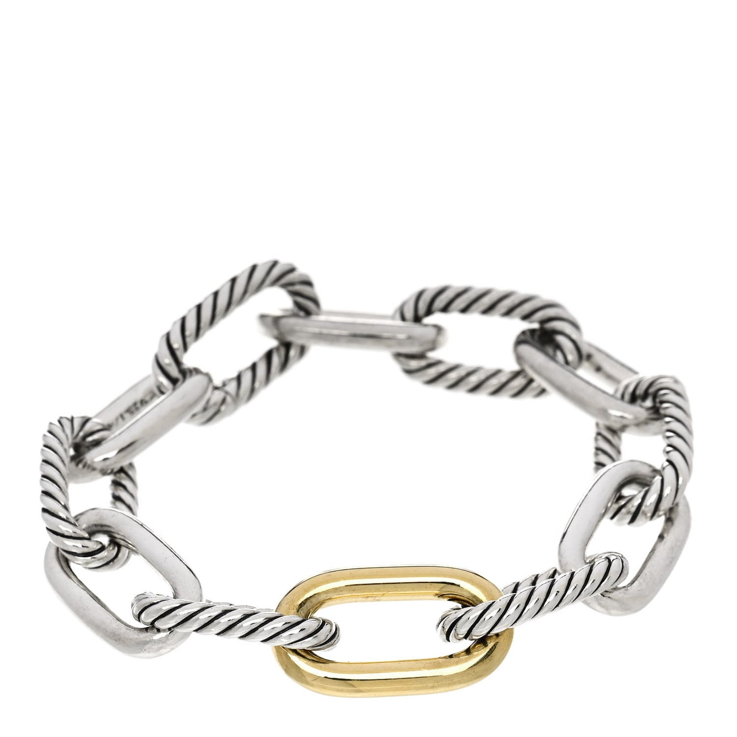 Sterling Silver 18K Yellow Gold 11mm Madison Chain Bracelet