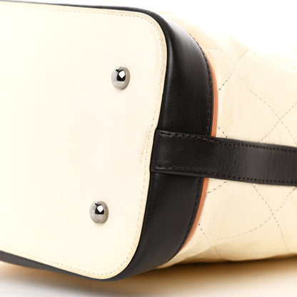 Chanel Lambskin Quilted Country Club Tote White Black 10 of 14