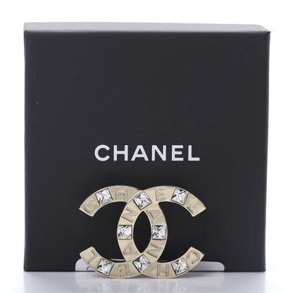 Chanel Baguette Crystal Logo CC Brooch Gold 5 of 5
